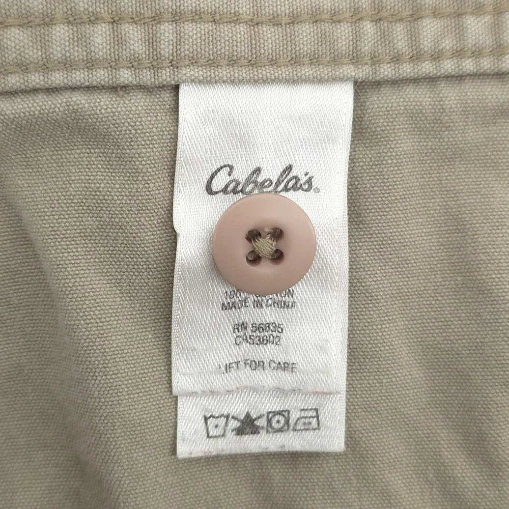 Cabelas Mens Cargo Shorts 44 Khaki Tan Pleated Cotton Canvas Rugged Hiking